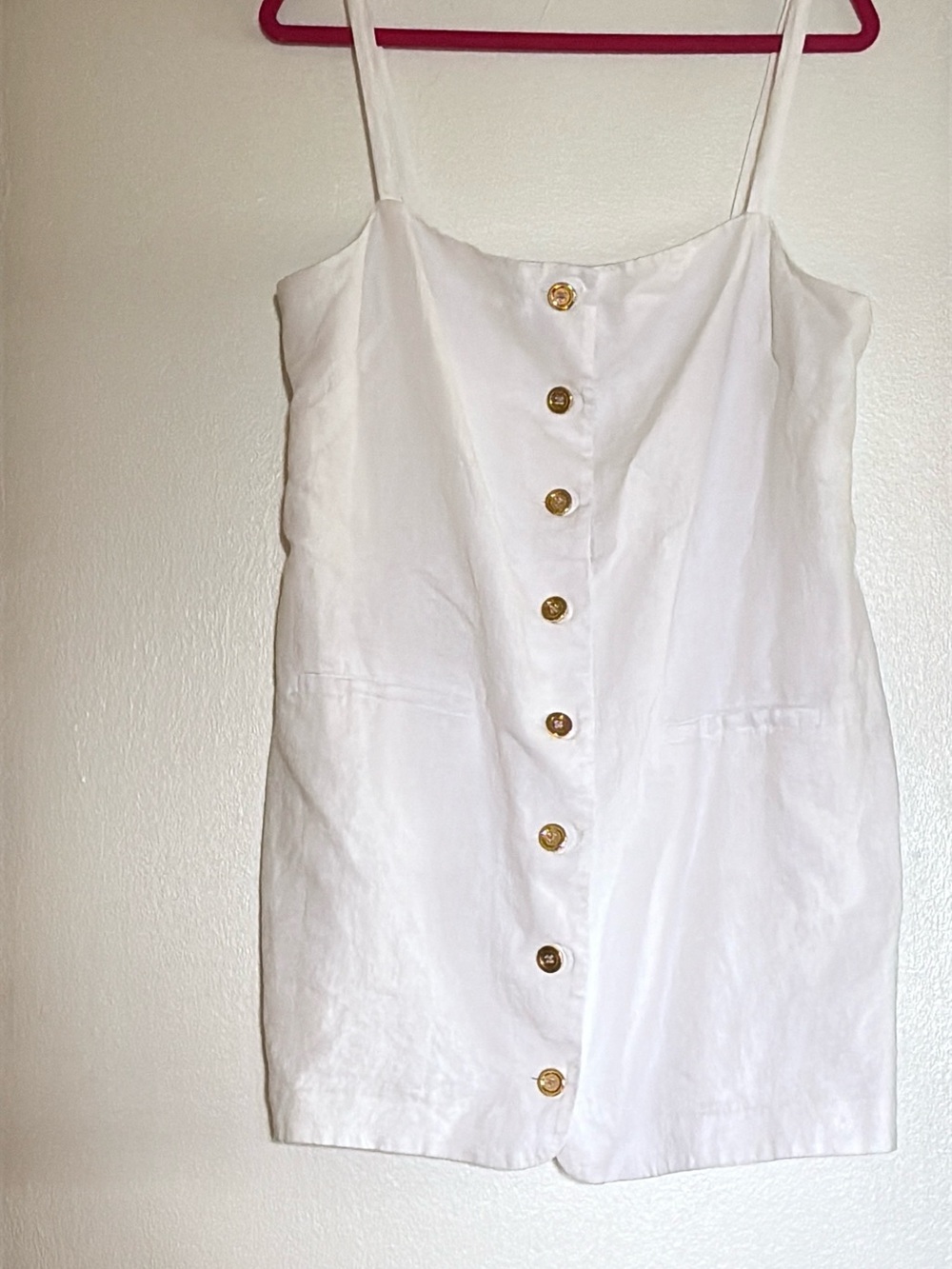 J.Crew Claudia White Linen Button Front Mini Dress Size L
